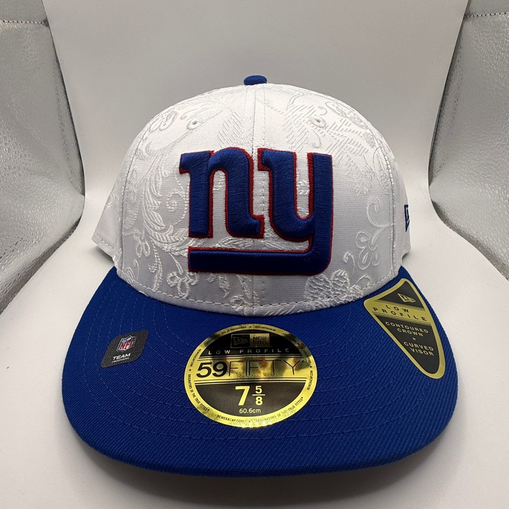 New York Giants New Era 59FIFTY Low Profile Floral Fitted Hat 7 5/8 White Blue